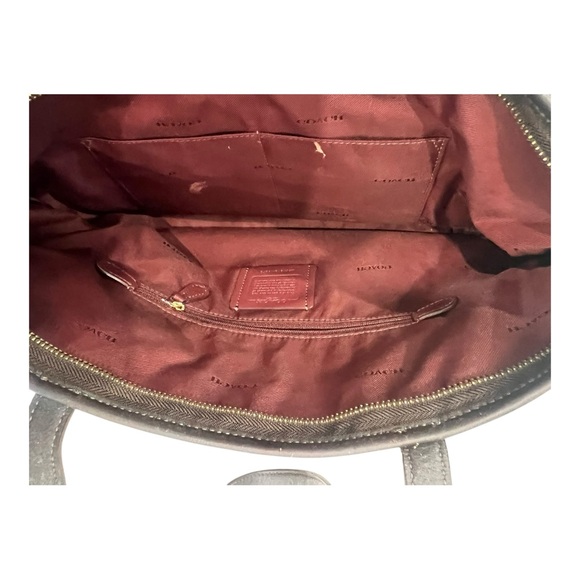 Coach Taylor Khaki Brown Taylor Tote In Signature Jacquard 37229 Authentic - Picture 6 of 9